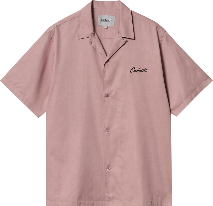 Carhartt WIP Short-Sleeve Delray Shirt 'Glassy Pink/Black'