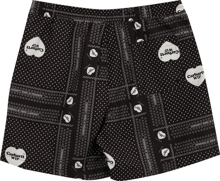 Carhartt WIP Slater Swim Trunks Heart Bandana PrintBlack