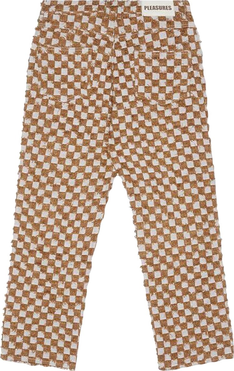 Pleasures Curfew Checker Work Pants Brown