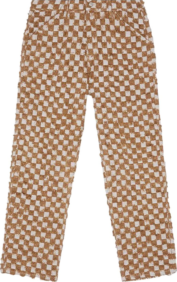 Pleasures Curfew Checker Work Pants 'Brown'