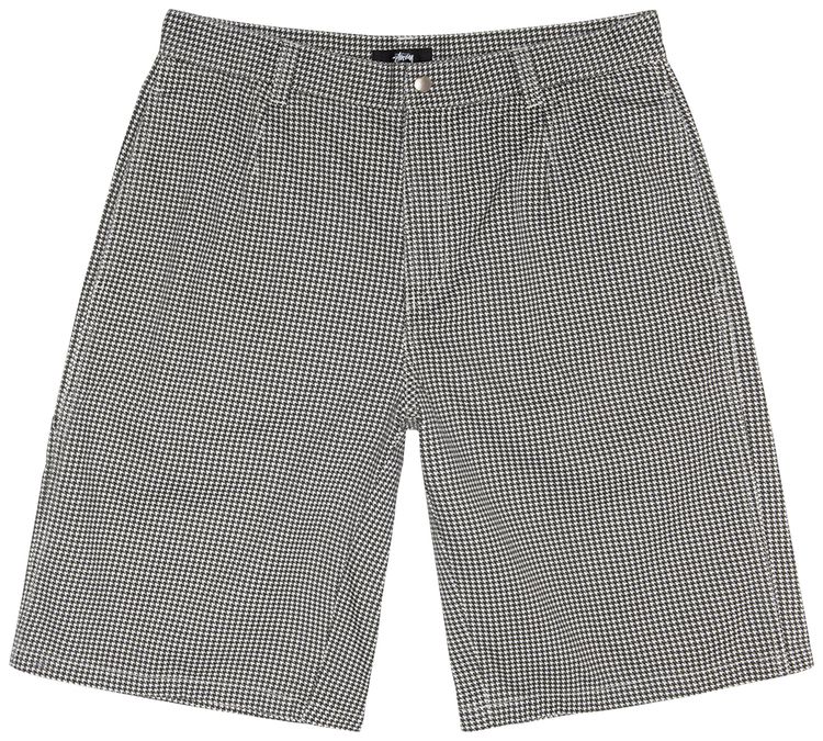 BIZwear Houndstooth Print Wide Leg Shorts Workwear