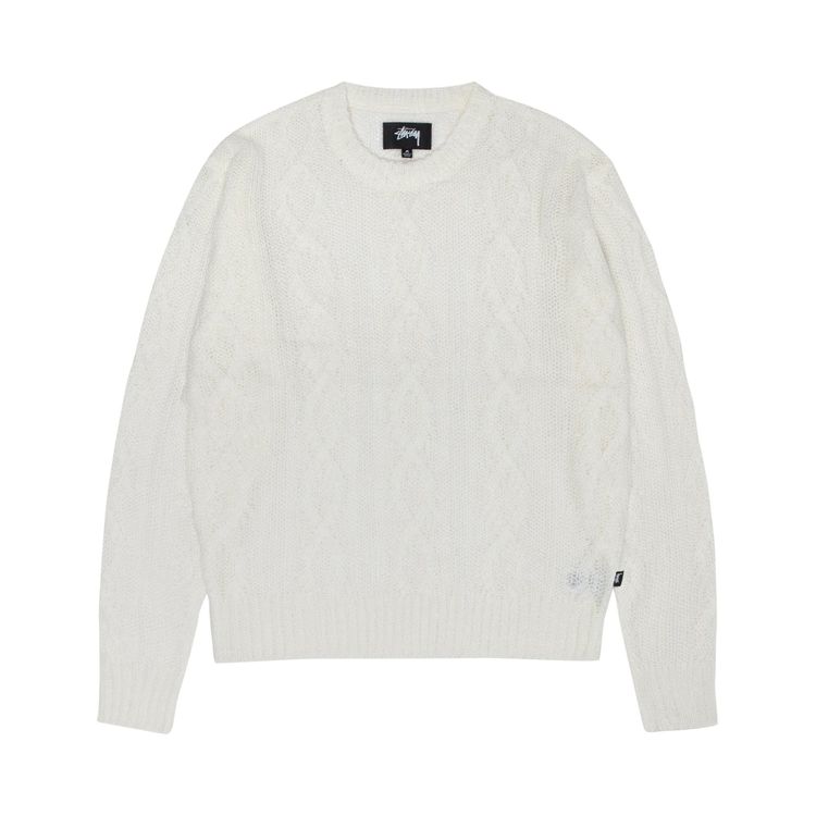 Stussy Cable Loose Knit Sweater Ivory