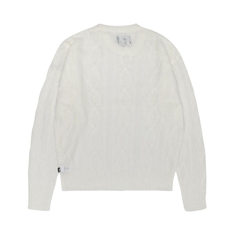 Stussy Cable Loose Knit Sweater Ivory