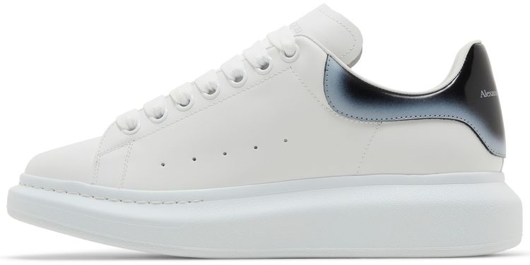 Alexander McQueen Oversized Sneaker Faded Heel   White Black Silver