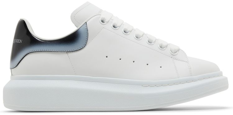 Alexander McQueen Oversized Sneaker Faded Heel   White Black Silver