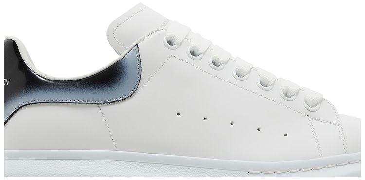Alexander McQueen Oversized Sneaker Faded Heel   White Black Silver
