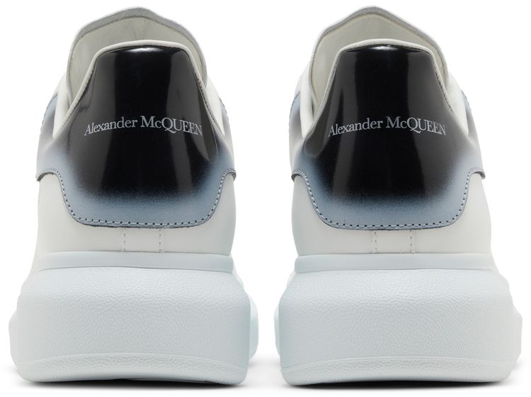 Alexander McQueen Oversized Sneaker Faded Heel   White Black Silver