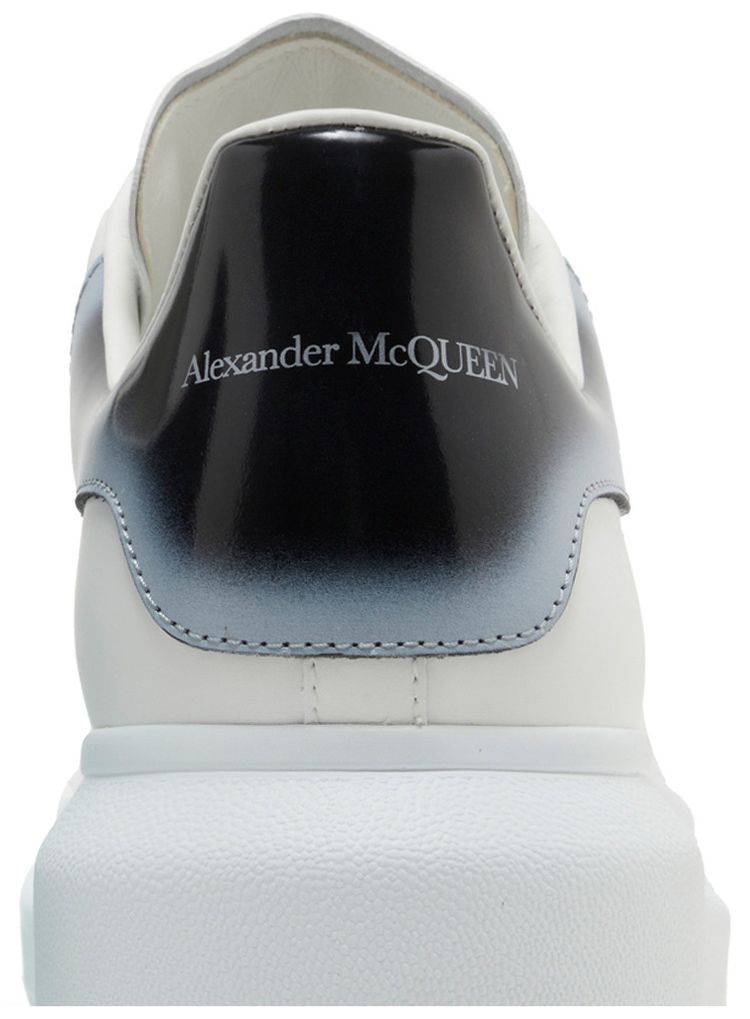 Alexander McQueen Oversized Sneaker Faded Heel   White Black Silver