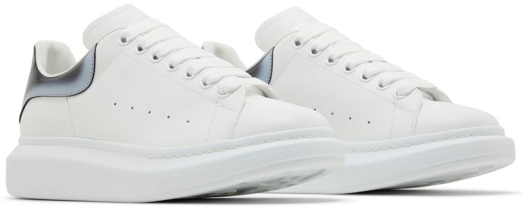 Alexander McQueen Oversized Sneaker Faded Heel   White Black Silver