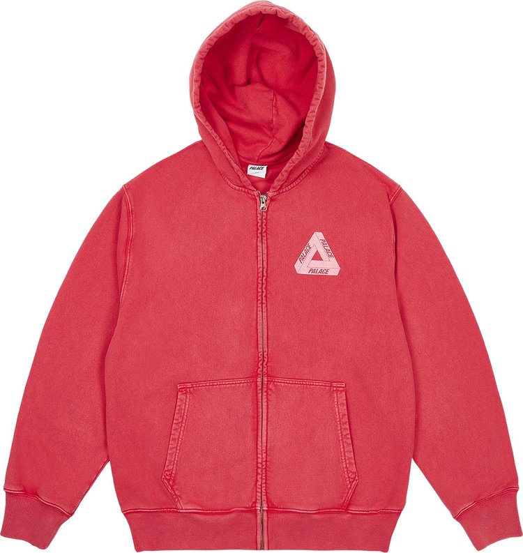 Palace Pigment Wash Tri-Ferg Hood 'Red'