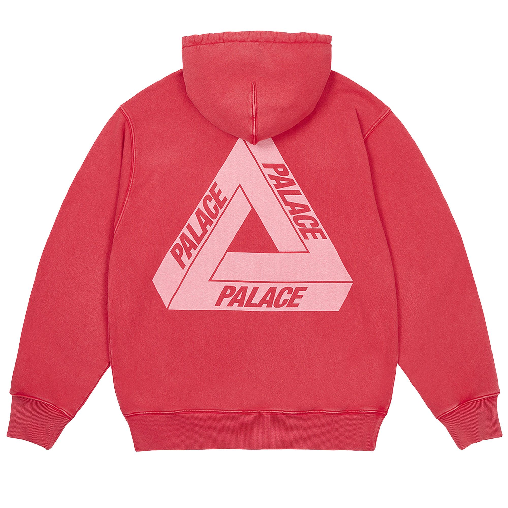 Buy Palace Pigment Wash Tri-Ferg Hood 'Red' - P26CS115 | GOAT CA