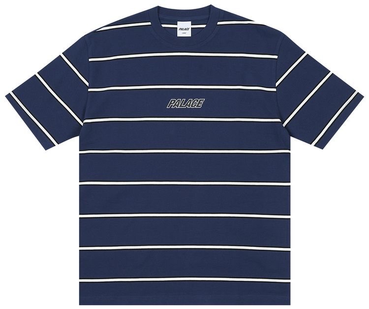 Palace Duo Stripe T Shirt Navy