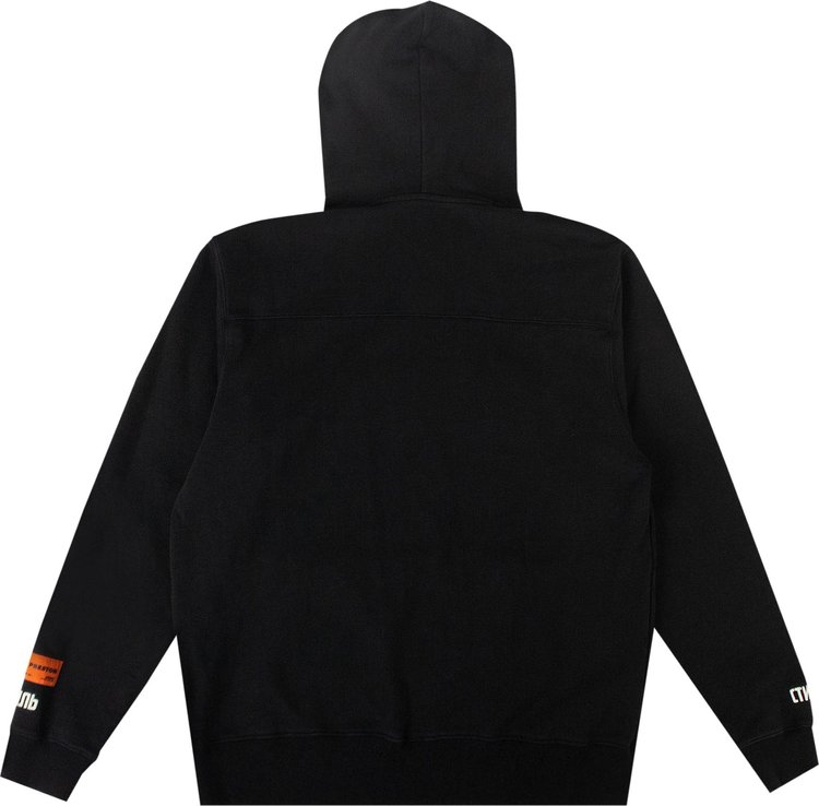 Heron Preston Sticker Label Hoodie Off Black