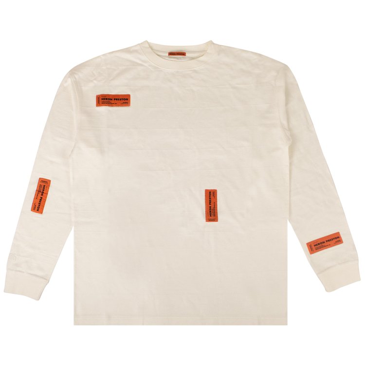 Heron Preston Crazy Label Long Sleeve T Shirt Off White