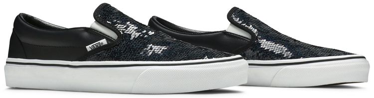Vans Wmns Classic Slip On Flipping Sequins   Black Checkerboard
