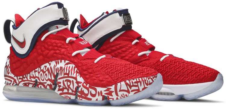 Nike LeBron 17 LeBron 4 Red Graffiti