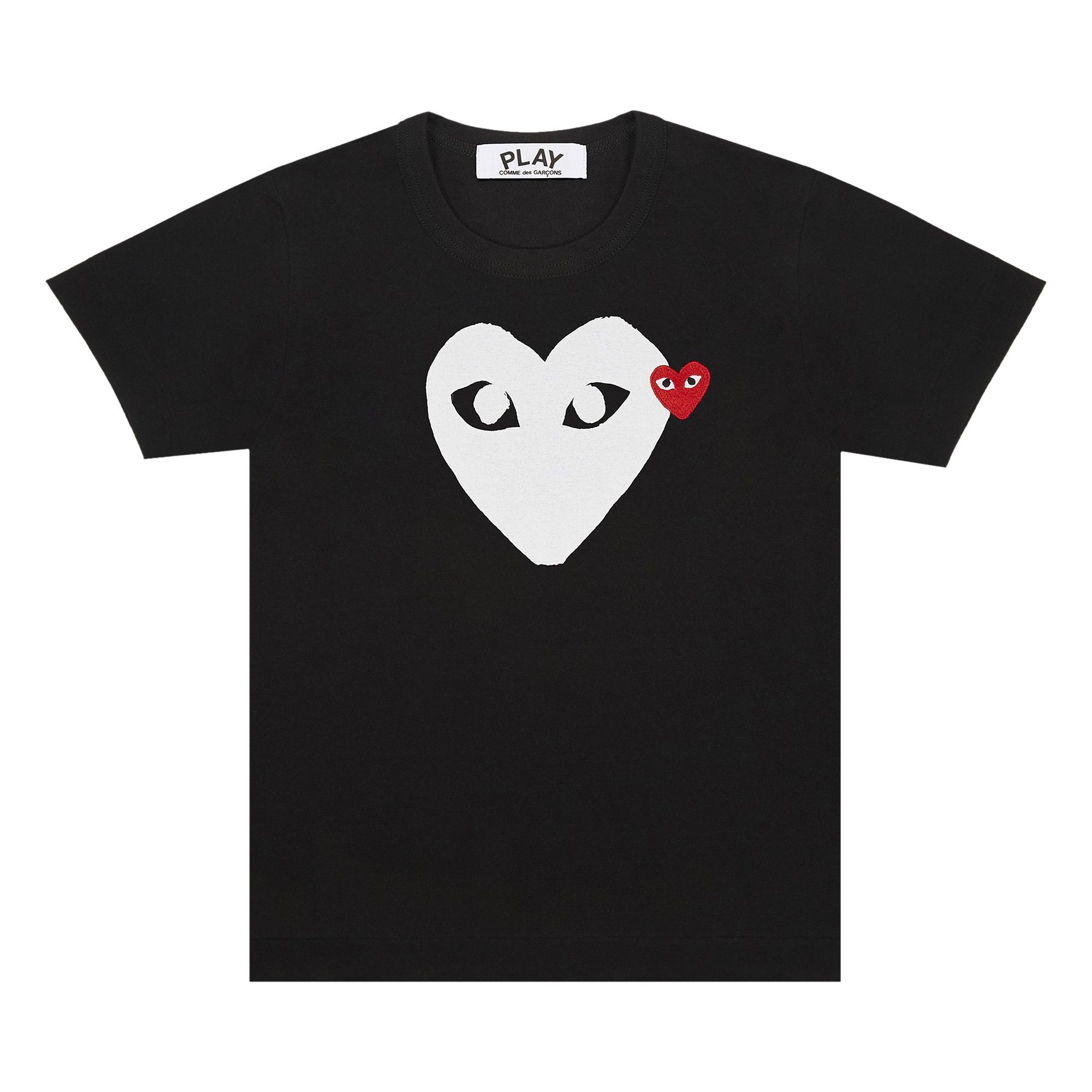 Comme des garcons black shirt with red heart hot sale