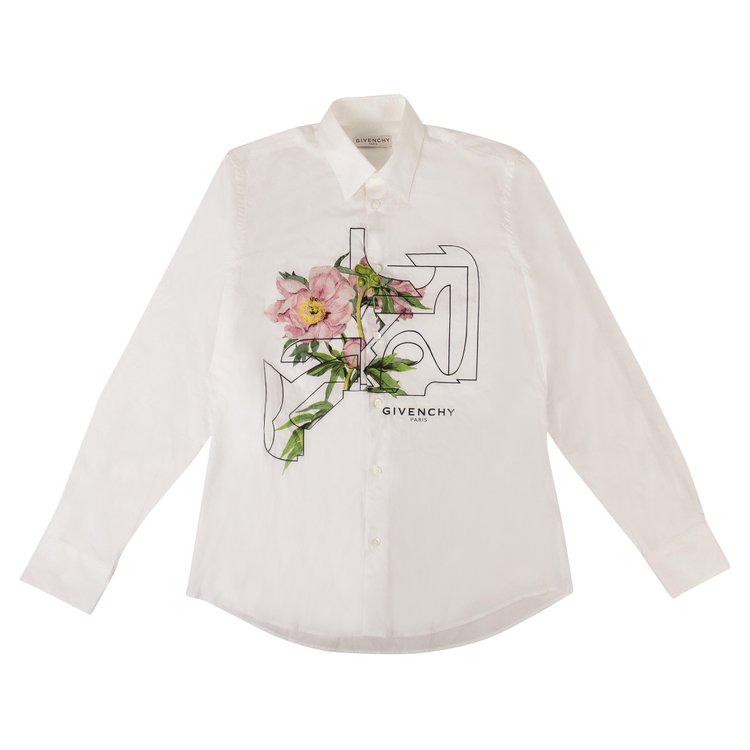 Givenchy Peony Button Down Shirt 'White'
