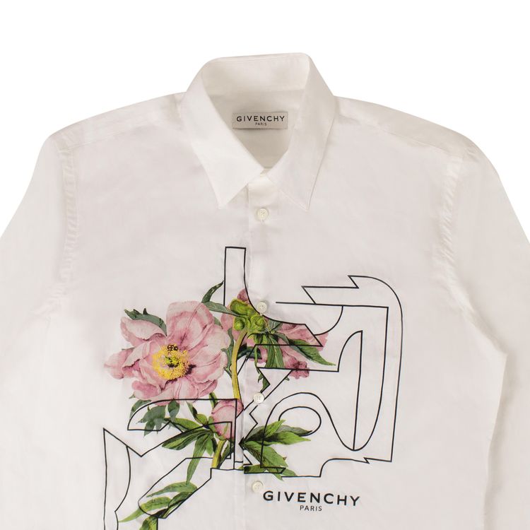 Givenchy Peony Button Down Shirt White