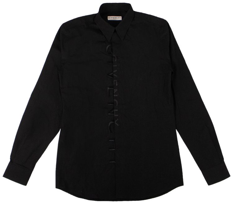 Givenchy Split Logo Button Down Shirt Black