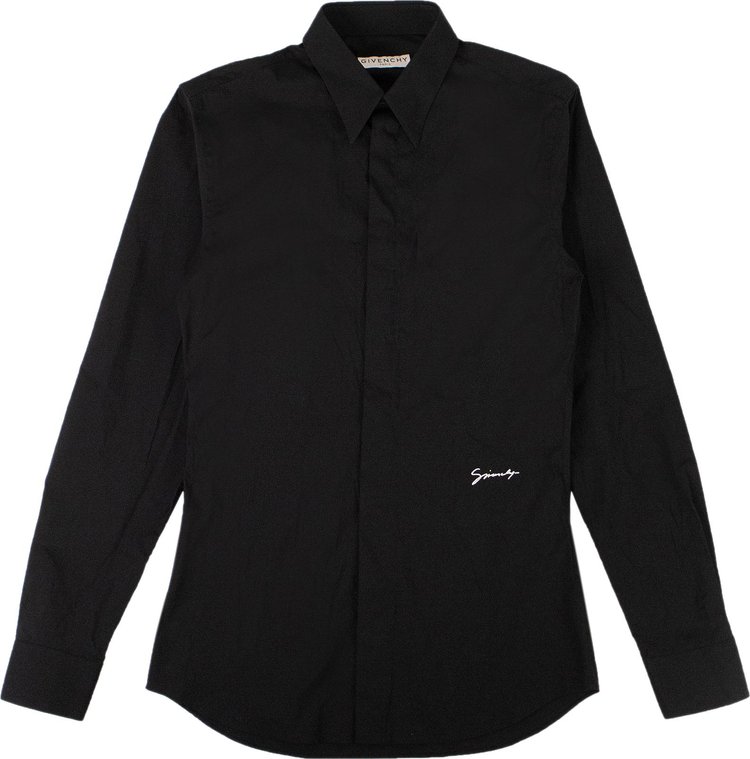 Givenchy Logo Button Down Shirt 'Black'