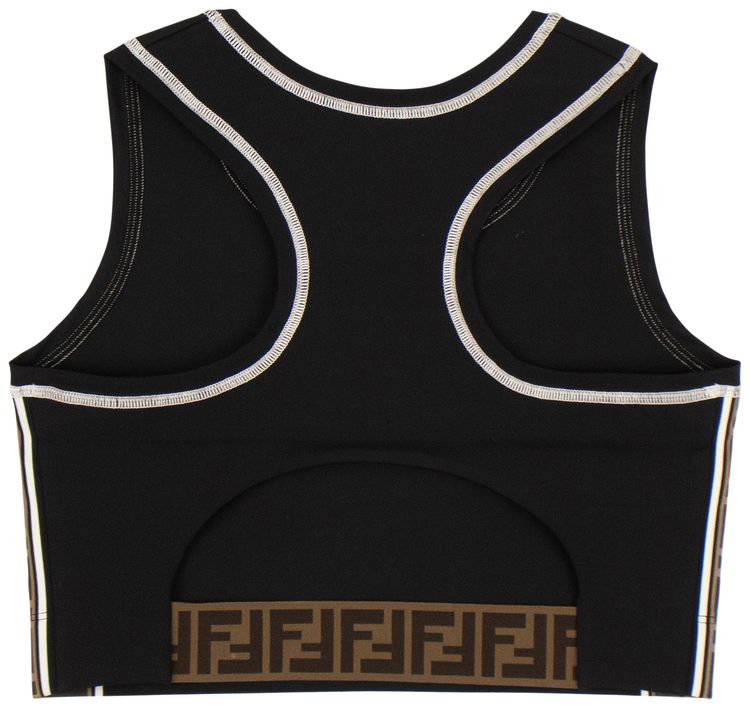 Fendi Halterneck Sports Crop Top BlackTobacco