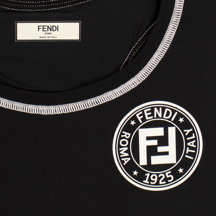 Fendi Halterneck Sports Crop Top BlackTobacco