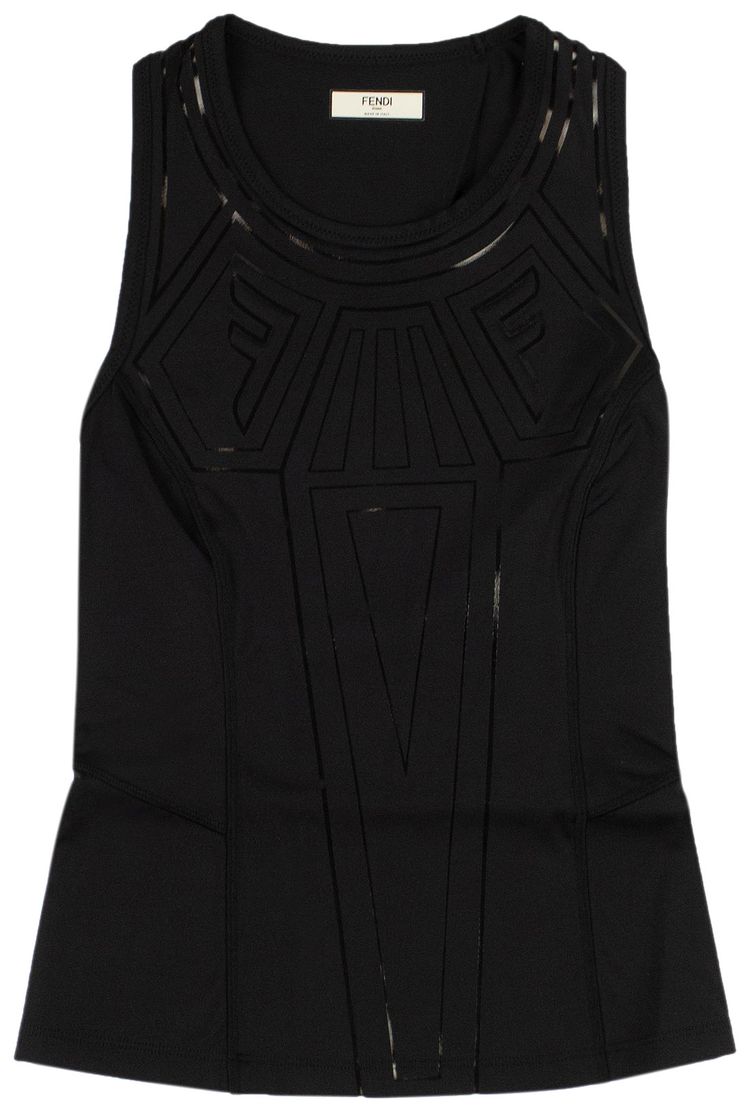 Fendi Graphic Logo Tank Top Black