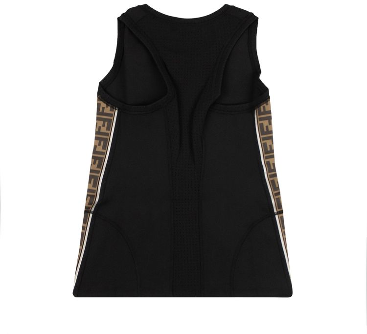 Fendi Logo Tank Top Black Silver