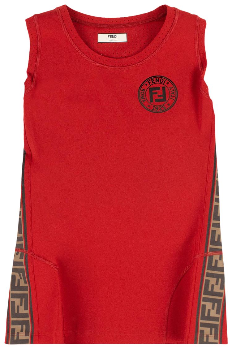 Fendi Contrast Sports Tank Top Red