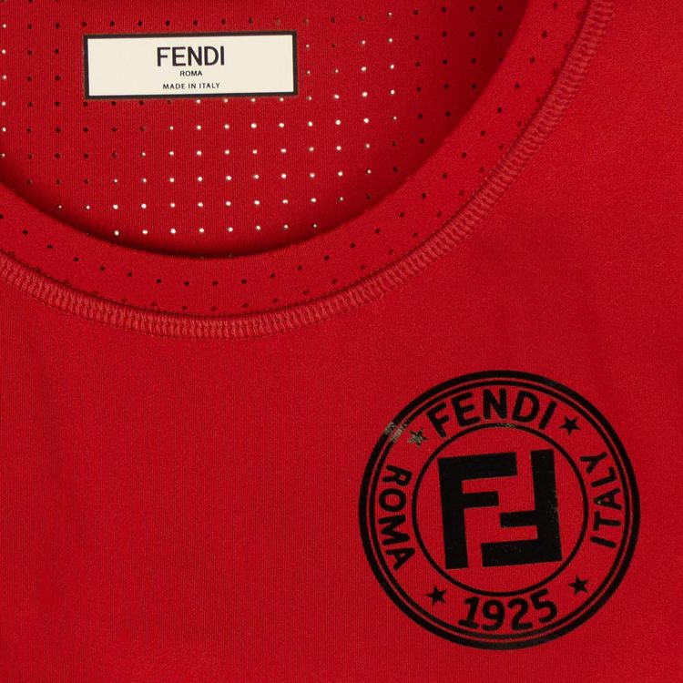 Fendi Contrast Sports Tank Top Red