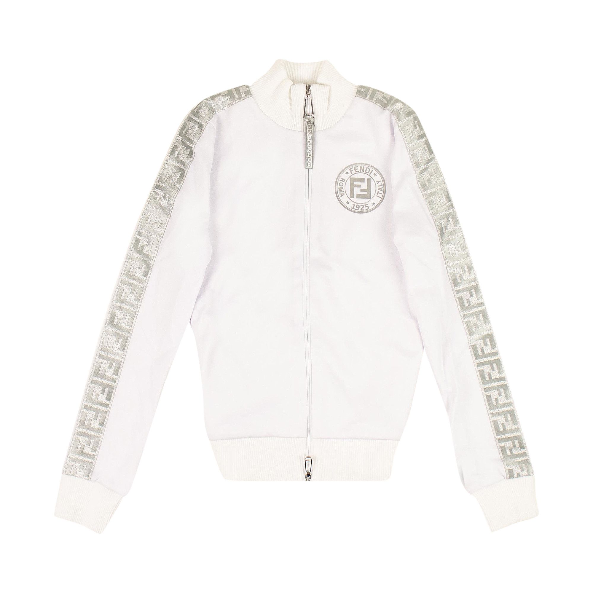 Buy Fendi FF Track Jacket White Silver FAF069 AB7F F0ZNM GOAT
