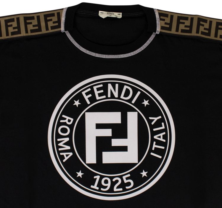 Fendi Fendirama Logo Oversized T Shirt Black