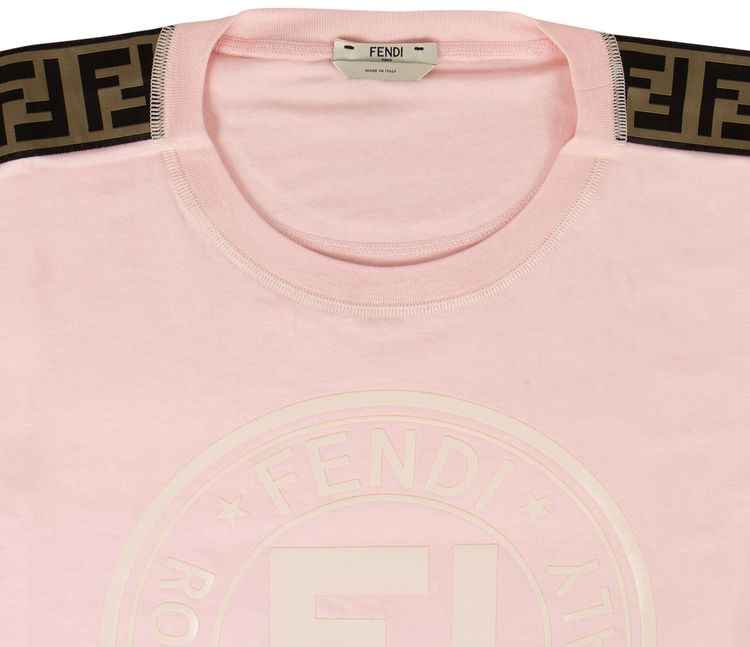 Fendi Fendirama Logo Loose Fit T Shirt Pink