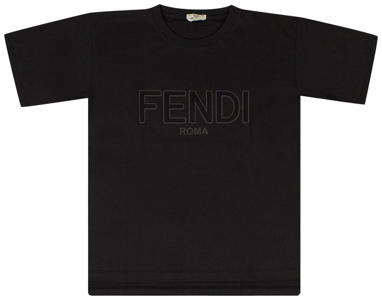 Fendi Reflective Logo T Shirt Black