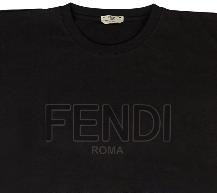 Fendi Reflective Logo T Shirt Black