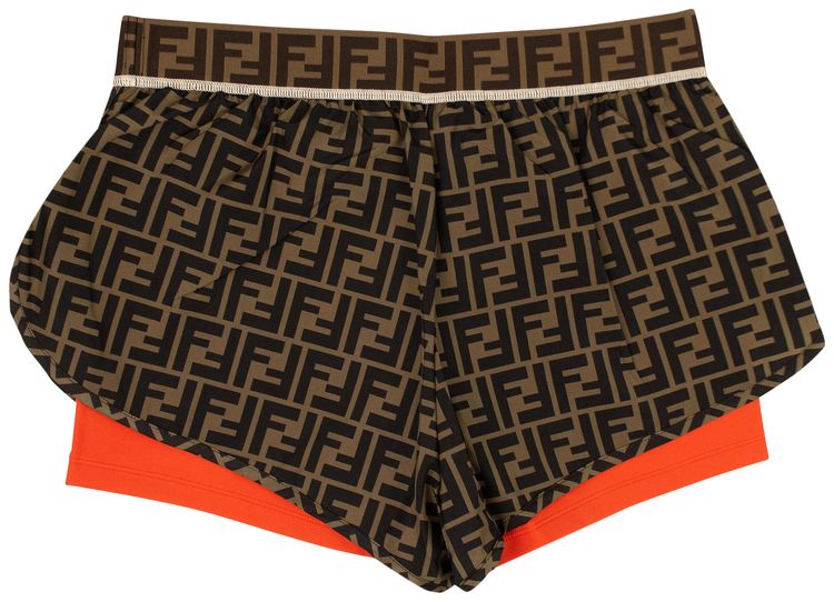 Fendi Fendirama Gym Shorts TobaccoBlue