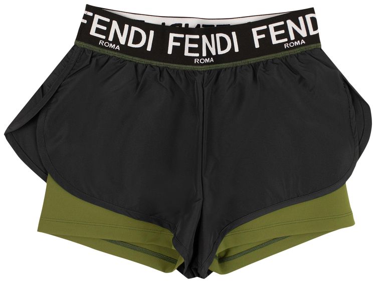 Fendi Fendirama Gym Shorts GrayGreen