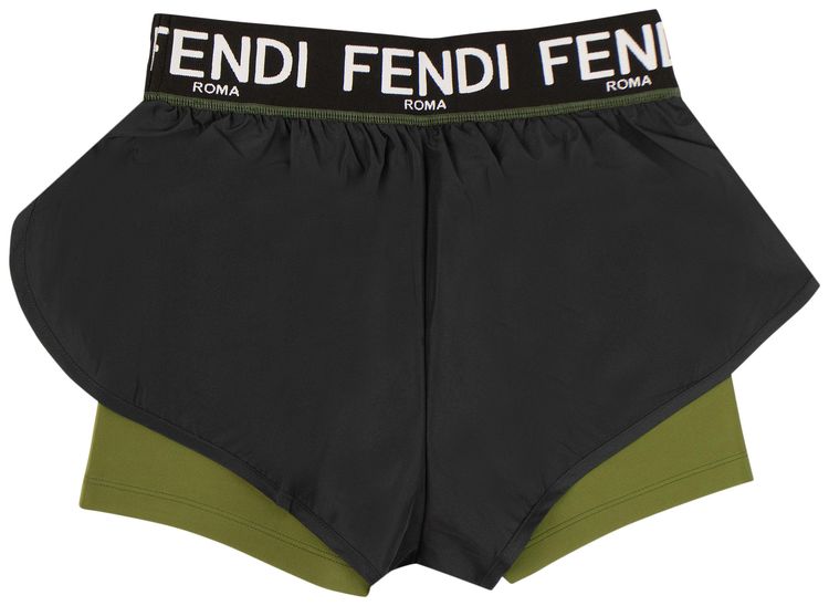 Fendi Fendirama Gym Shorts GrayGreen