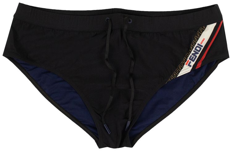 Fendi Drawstring Swim Briefs Navy
