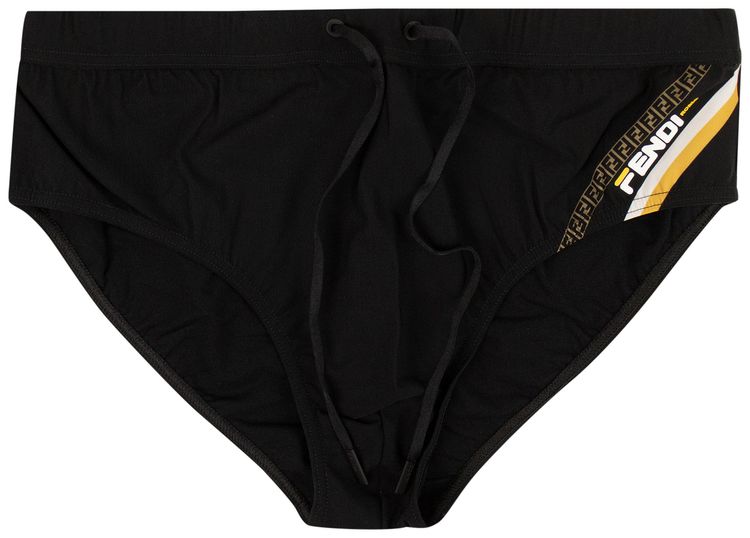 Fendi Drawstring Swim Briefs Black