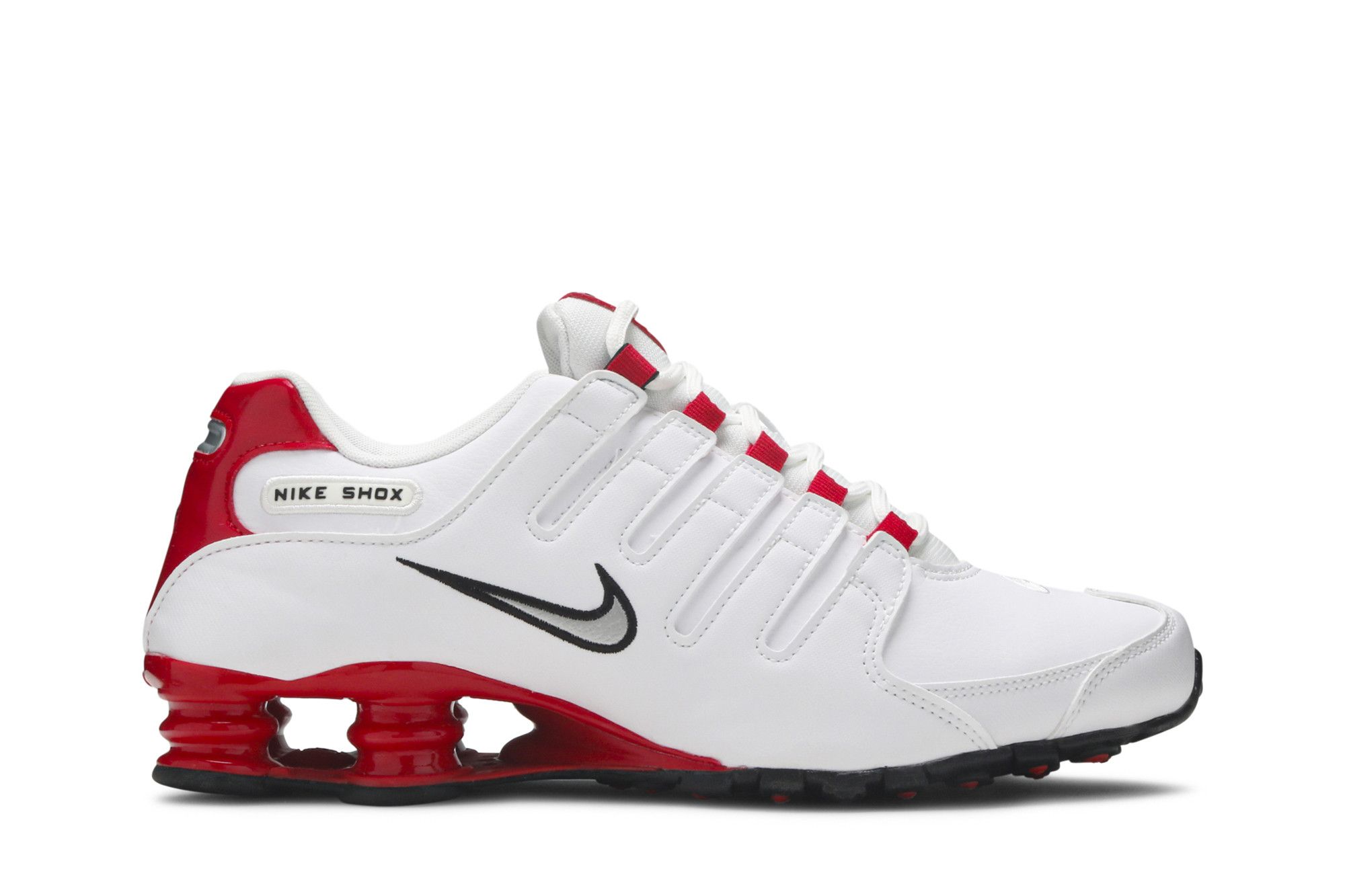Nike shox red white blue hotsell