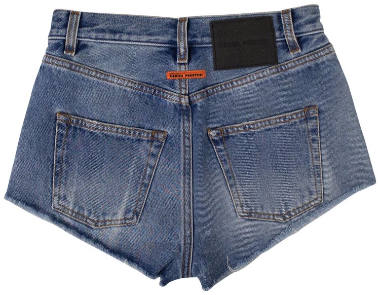 Heron Preston Denim Shorts Wash Vintage Wash White