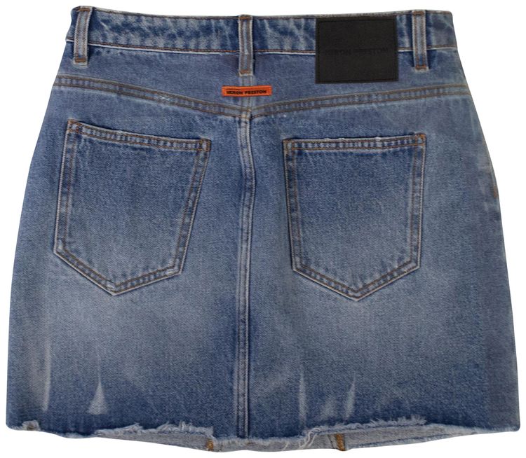 Heron Preston Denim Mini Skirt Tape Vintage Wash