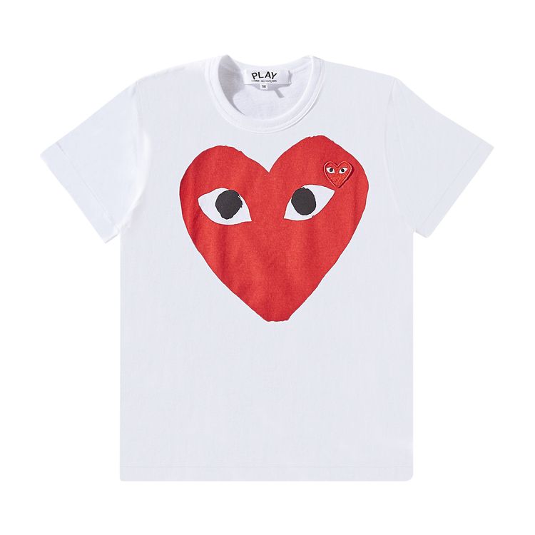 Comme des Garcons PLAY Large Heart Logo T Shirt White