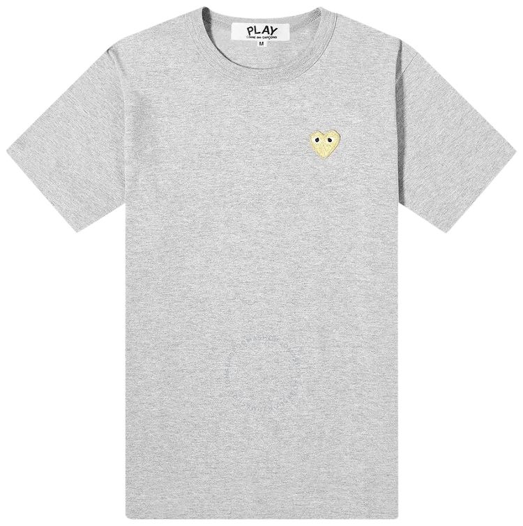 Comme des Garcons PLAY Small Heart Logo T Shirt Grey