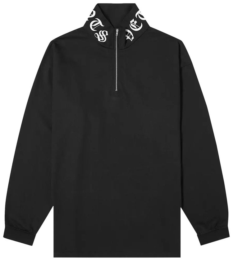 Vetements Gothic Logo Zip Turtleneck Black