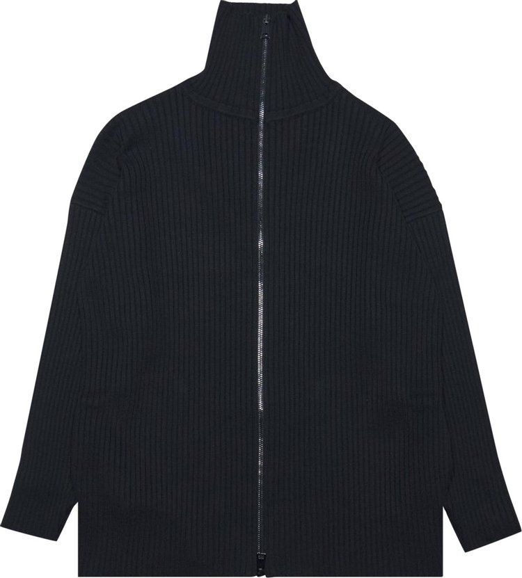 Vetements Logo Knitted Zip-Up Cardigan 'Black'