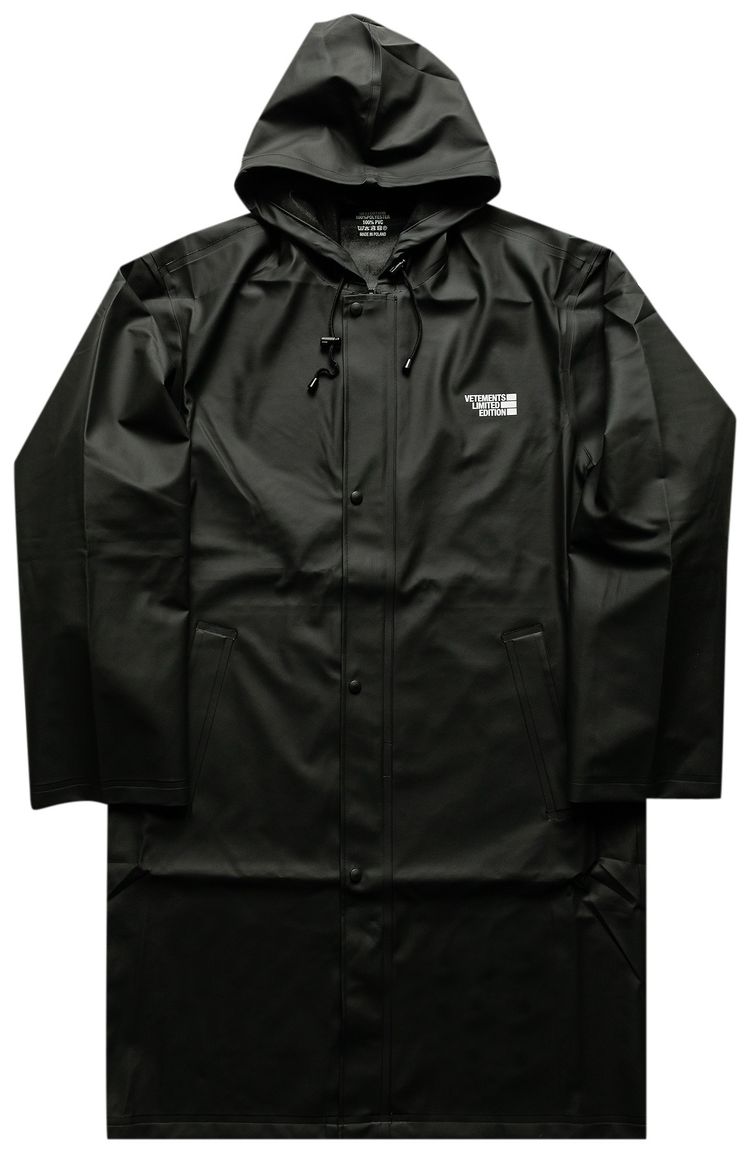 Vetements Big Logo Limited Edition Raincoat Black