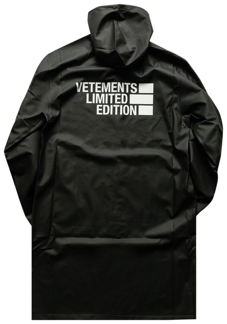 Vetements Big Logo Limited Edition Raincoat Black